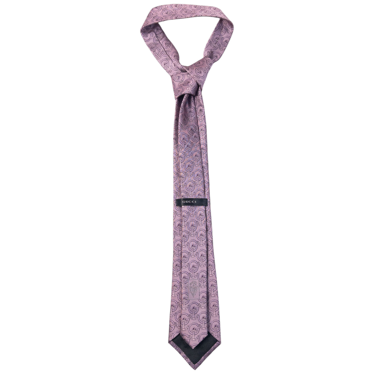 Vintage 2000s Gucci Monogram Anchor Silk Tie