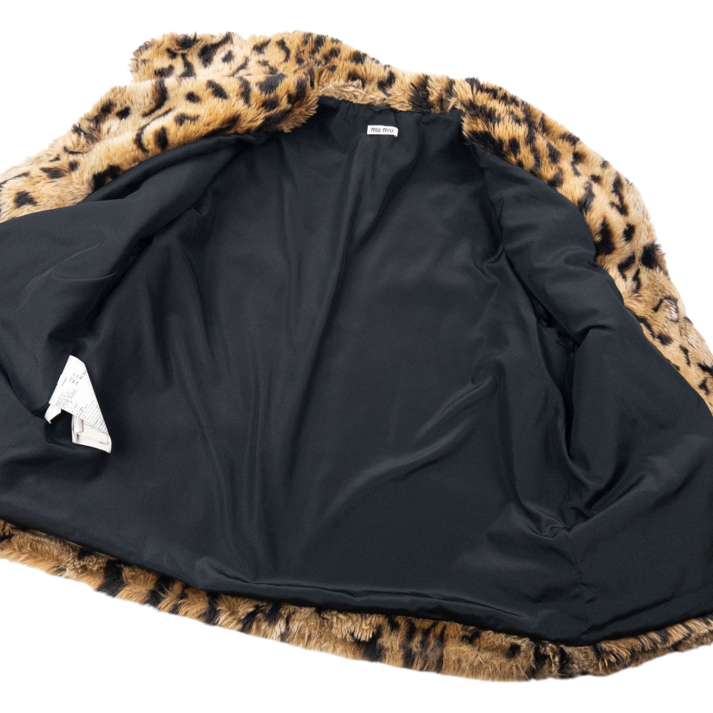 Vintage Miu Miu Faux Fur Leopard Print Jacket Womens Size S