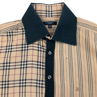 Vintage 2000s Burberry Nova Check Stripe Long Sleeve Button Up Shirt Size M