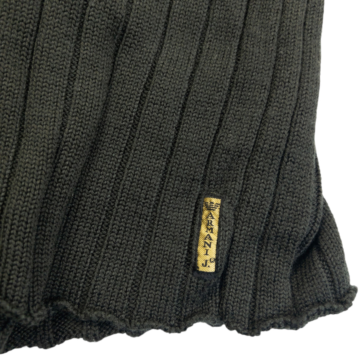 Vintage 2000s Armani Jeans Ribbed Wool Knit Q Zip Jumper Womens Size XL