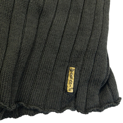 Vintage 2000s Armani Jeans Ribbed Wool Knit Q Zip Jumper Womens Size XL