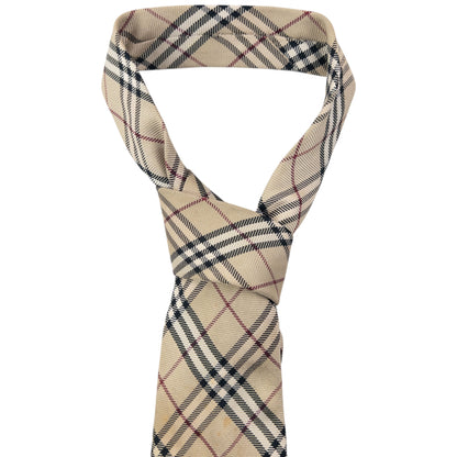 Vintage 2000s Burberry Nova Check Silk Tie