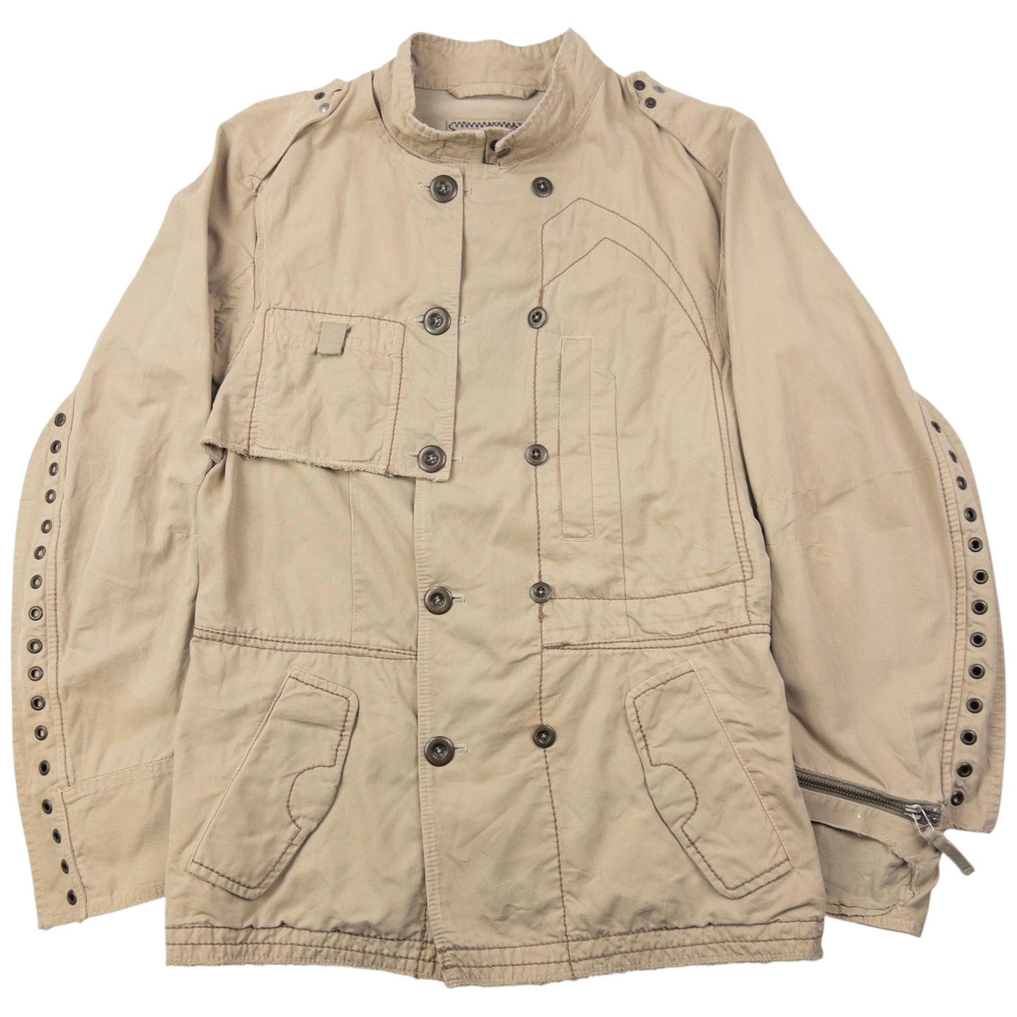 Vintage 2000s Marithe + Francois Girbaud Button Up Eyelet Jacket Womens Size L