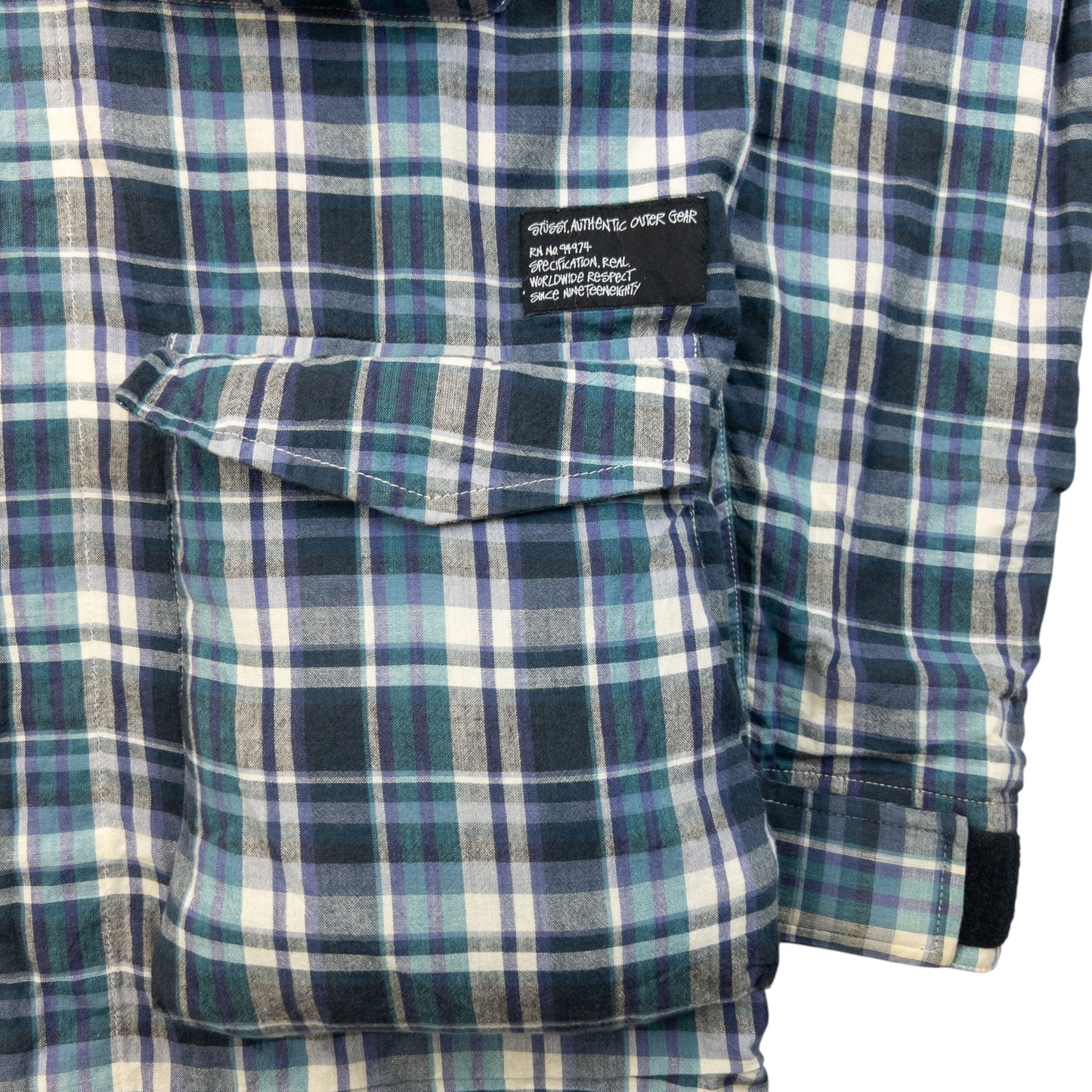 Vintage 2000s Stussy Checkered Zip Up Jacket Size M
