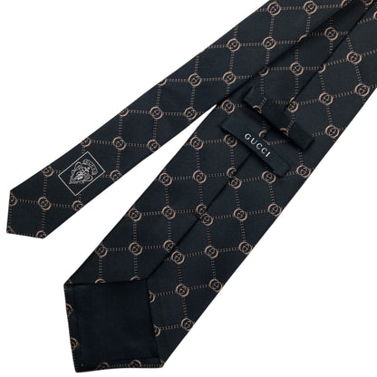 Vintage 2000s Gucci Monogram Silk Tie