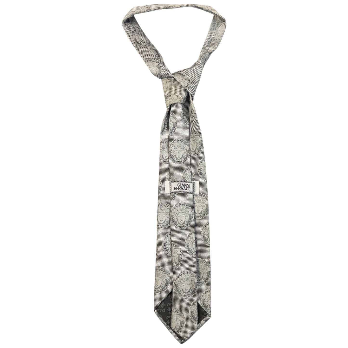 Vintage 90s Gianni Versace Monogram Medusa Silk Tie