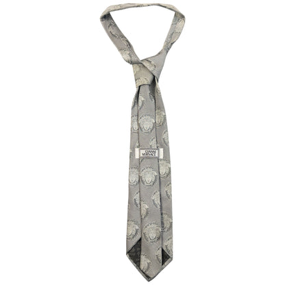 Vintage 90s Gianni Versace Monogram Medusa Silk Tie