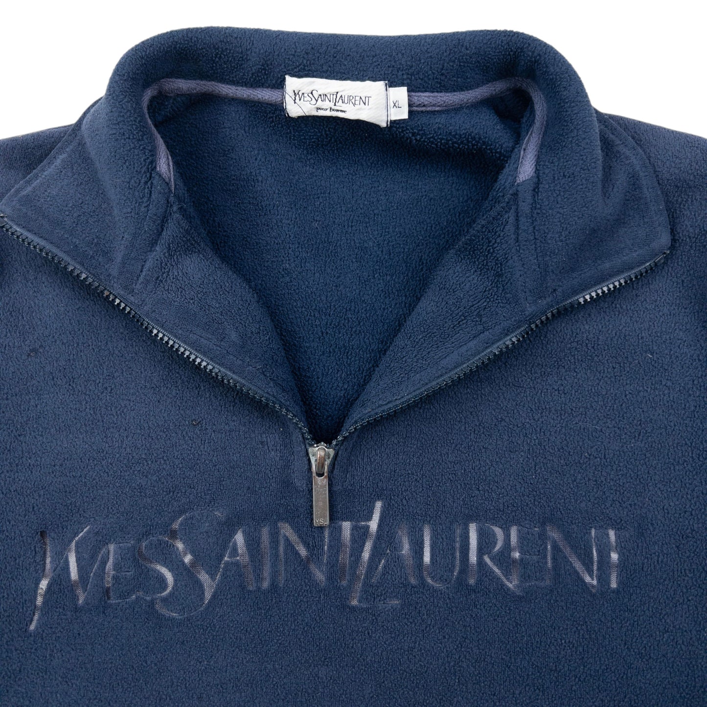 Vintage 2000s YSL Yves Saint Laurent Q Zip Fleece Sweatshirt Size M