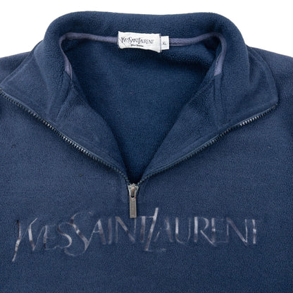 Vintage 2000s YSL Yves Saint Laurent Q Zip Fleece Sweatshirt Size M