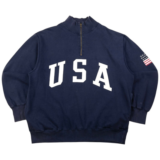 Vintage Polo Ralph Lauren Q Zip USA Sweatshirt Size M