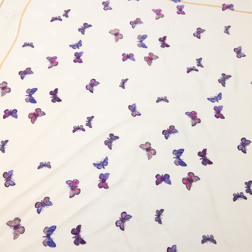Vintage 2000s Dior Butterfly Print Silk Scarf