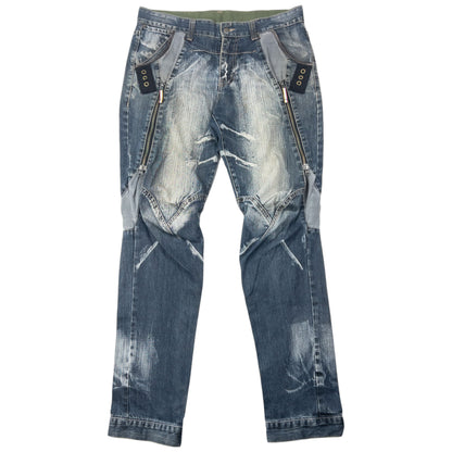 Vintage 2000s PPFM Multi Zip Denim Jeans Size W34