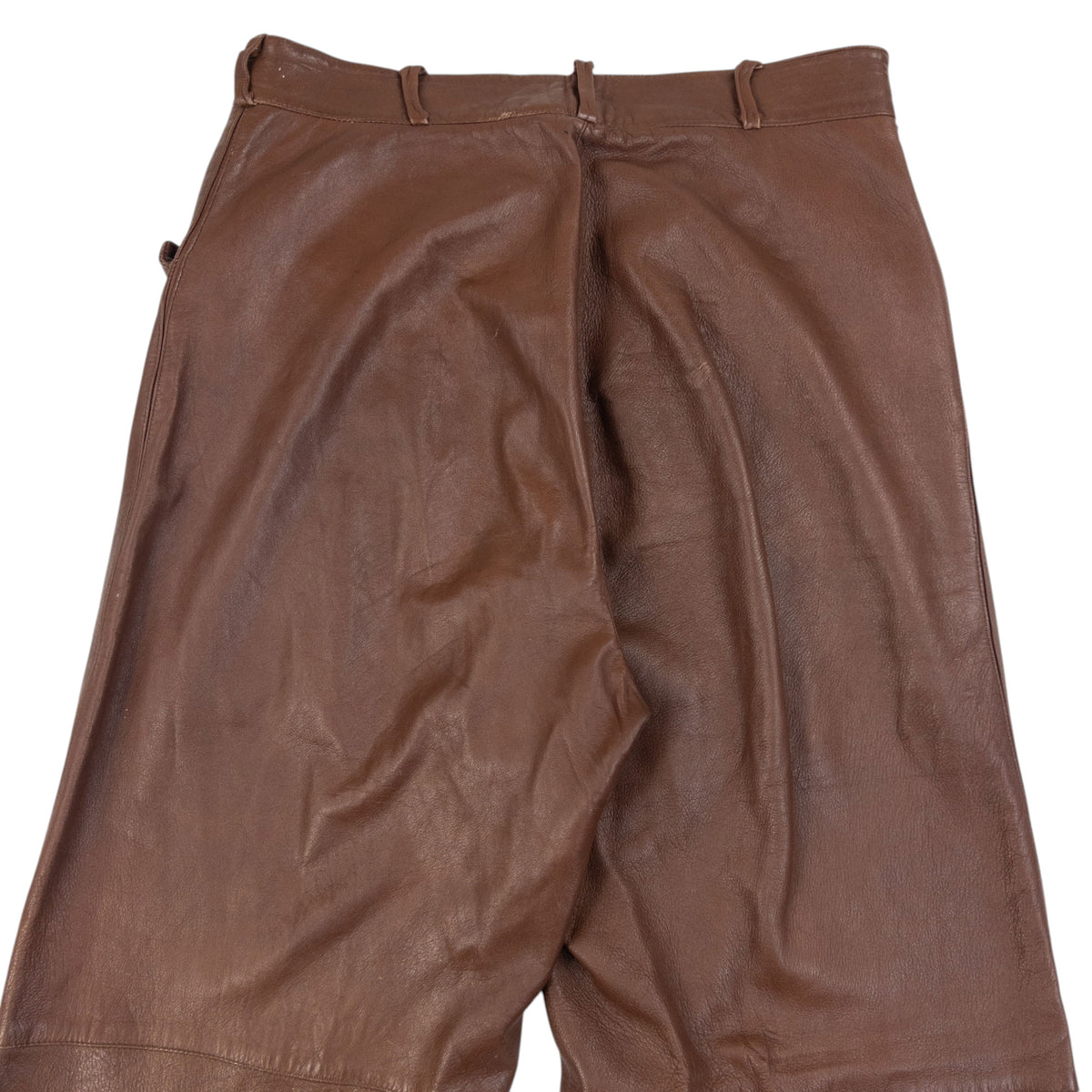 Vintage 90s Gianni Versace Leather Trousers in brown, photo 3