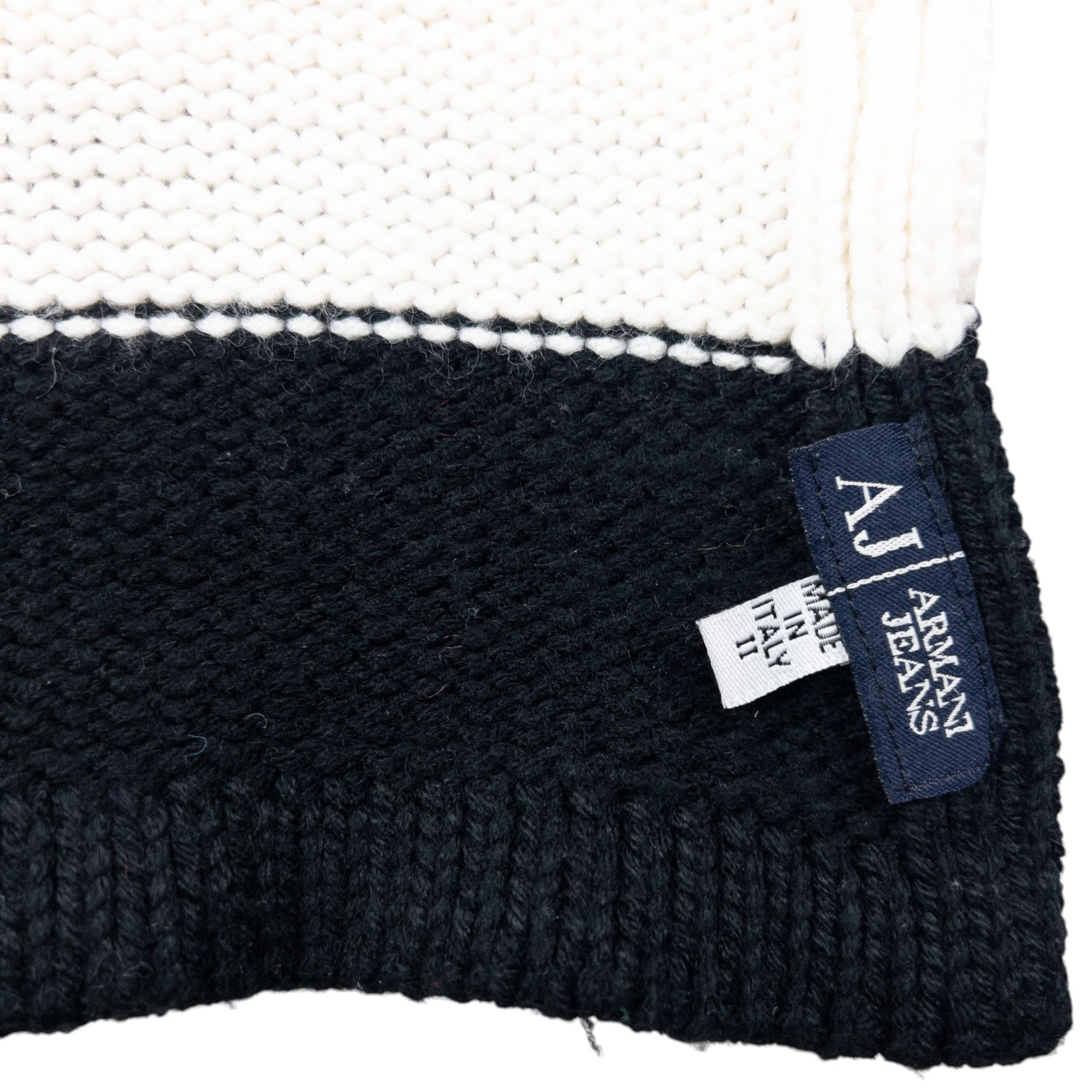 Vintage Armani Jeans Striped Knit Scarf