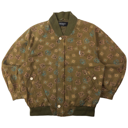 Vintage YSL Yves Saint Laurent Pattern Bomber Jacket Size L