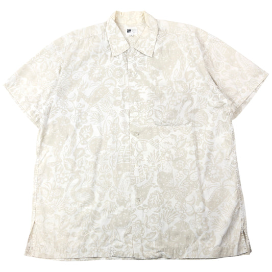 Vintage 90s Issey Miyake Tropical Pattern Short Sleeve Button Up Shirt Size L
