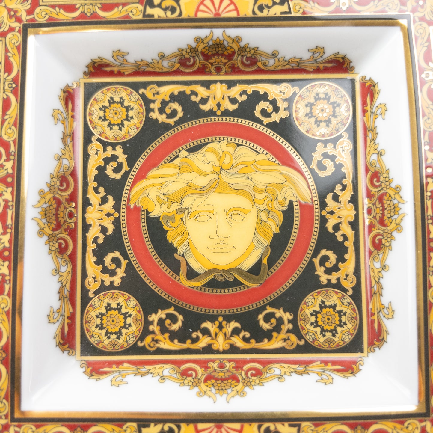 Vintage 2000s Versace Rosenthal Medusa Pattern Ash Tray