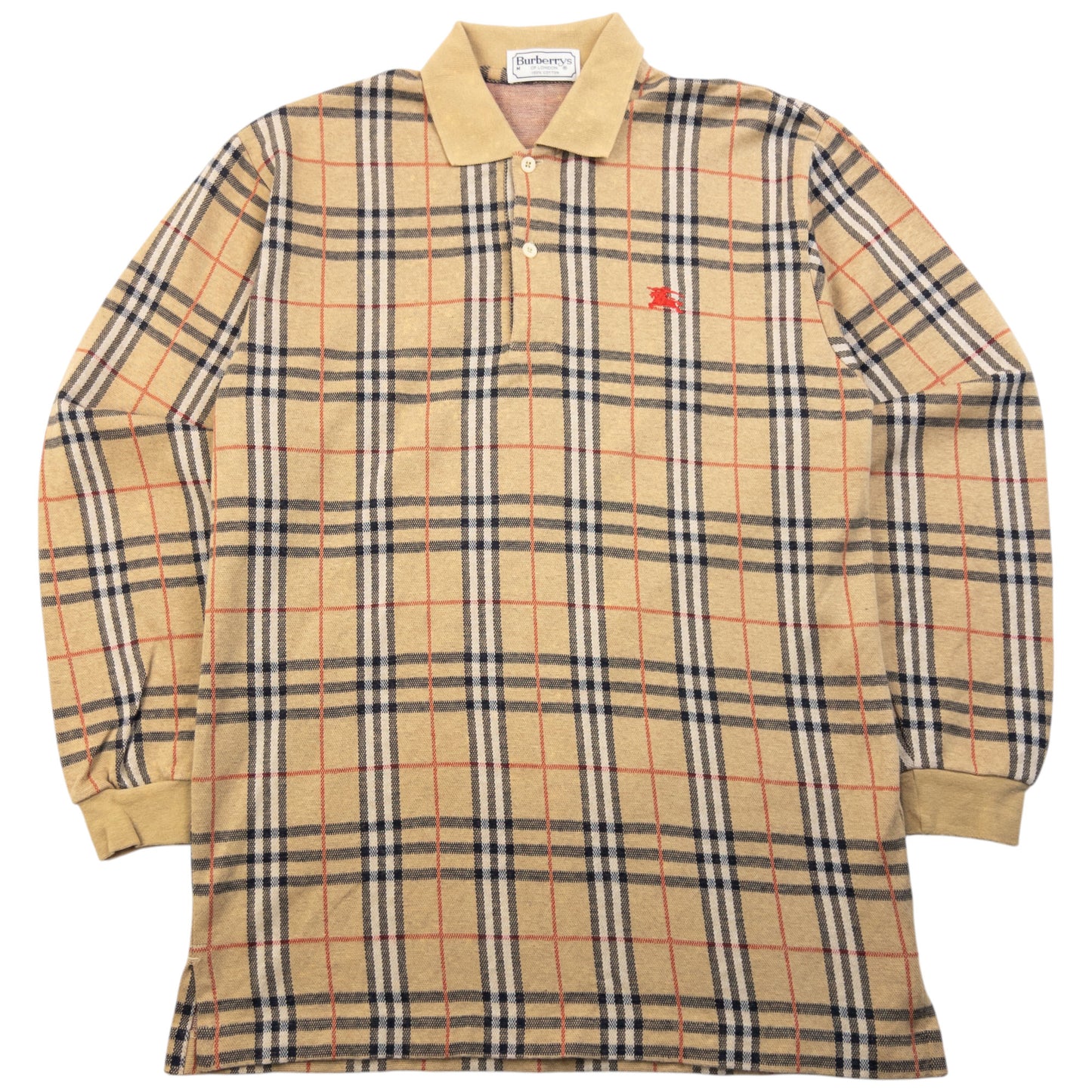 Vintage 90s Burberry Nova Check Polo Jumper Size M