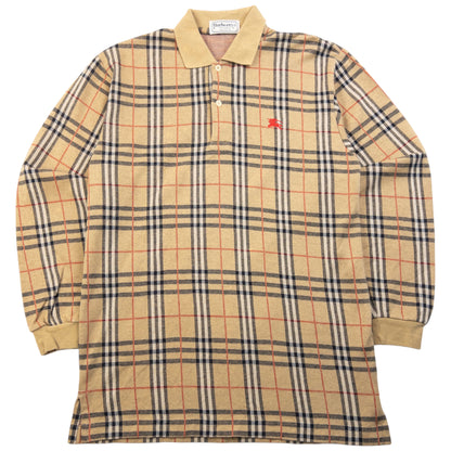 Vintage 90s Burberry Nova Check Polo Jumper Size M