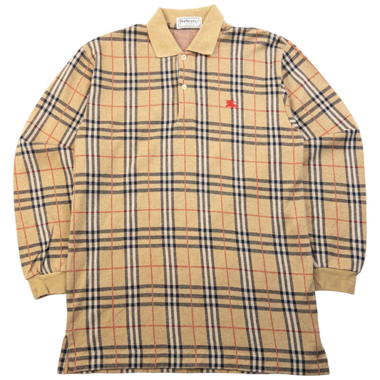 Vintage 90s Burberry Nova Check Polo Jumper Size M