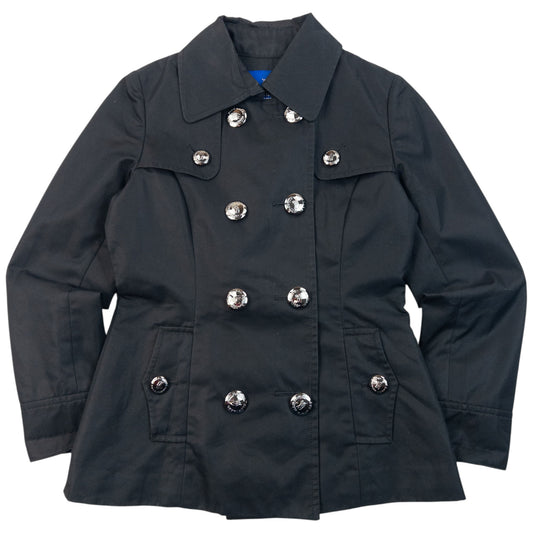 Vintage 2000s Burberry Blue Label Nova Check Lined Jacket in black, embossed fastenings