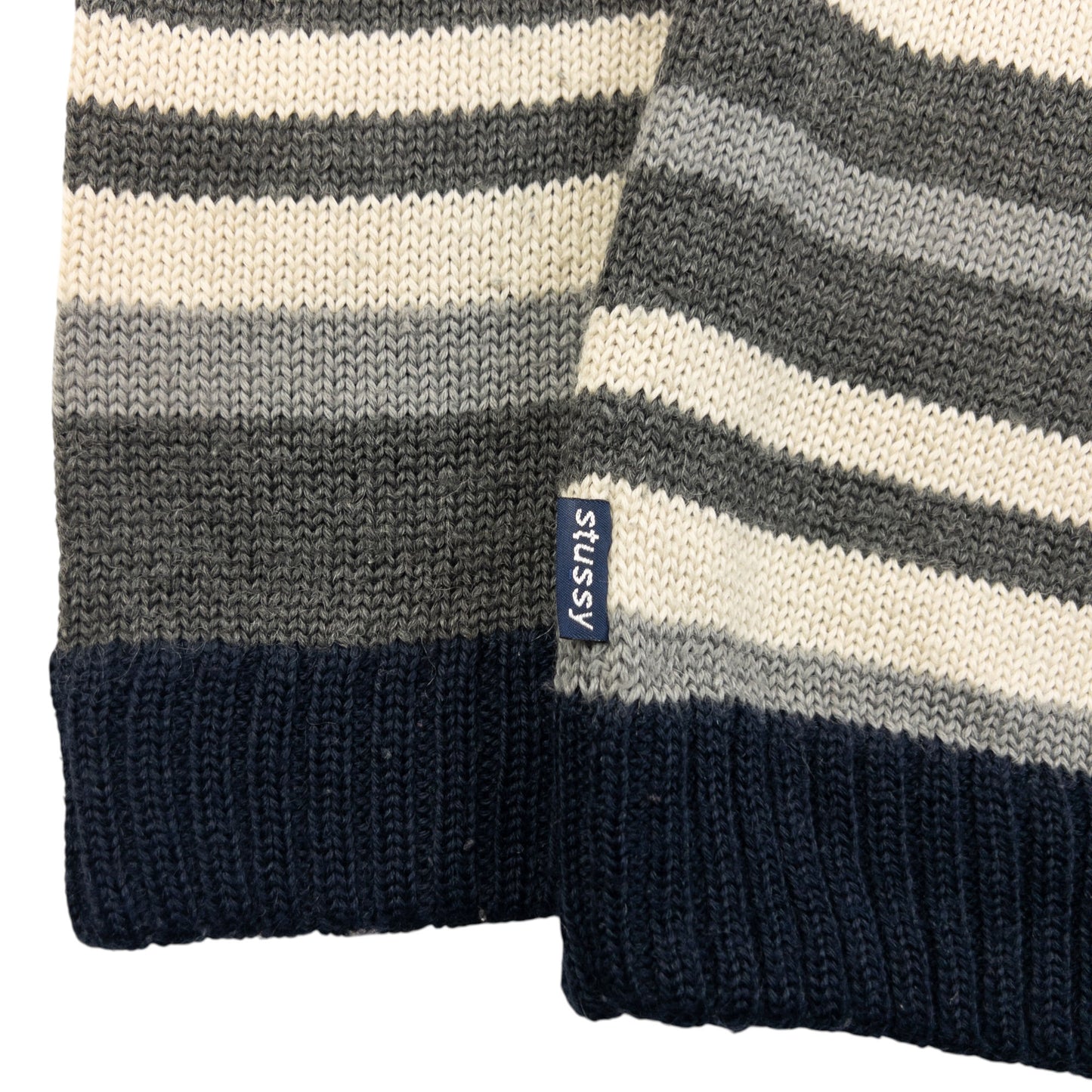 Vintage 2000s Stussy Striped Wool Knit Jumper Size M