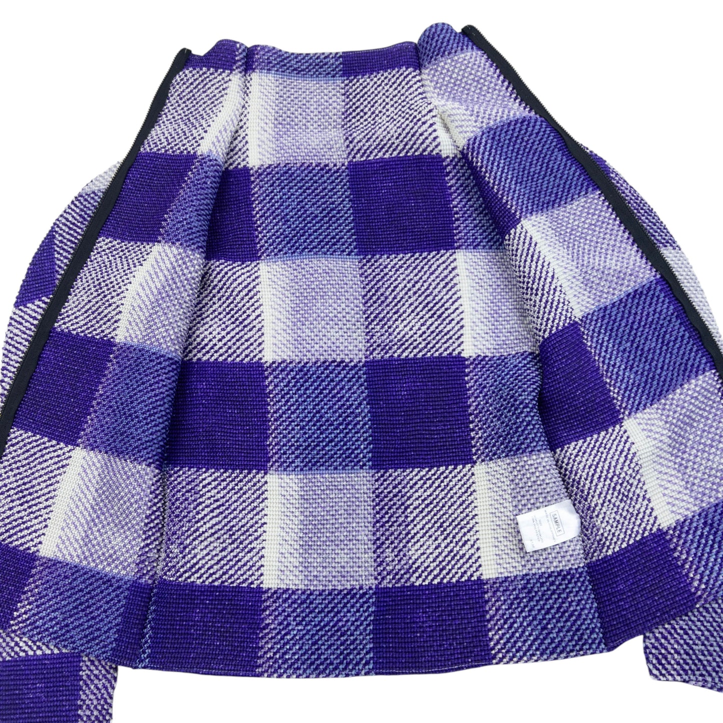 Vintage 90s Issey Miyake Checkered Zip Cardigan Womens SAMPLE Size S