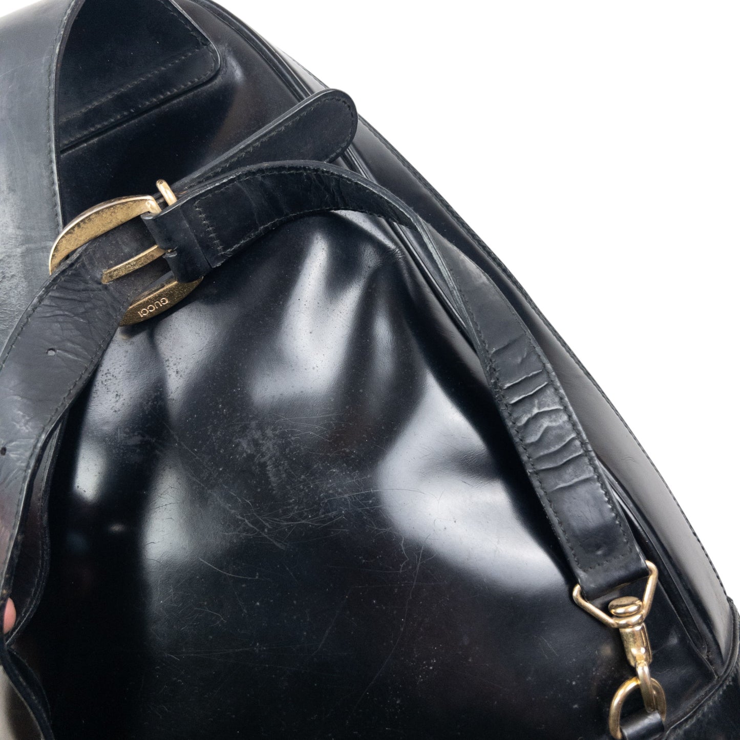 Vintage 80s Gucci Leather And Bamboo Sling Bag