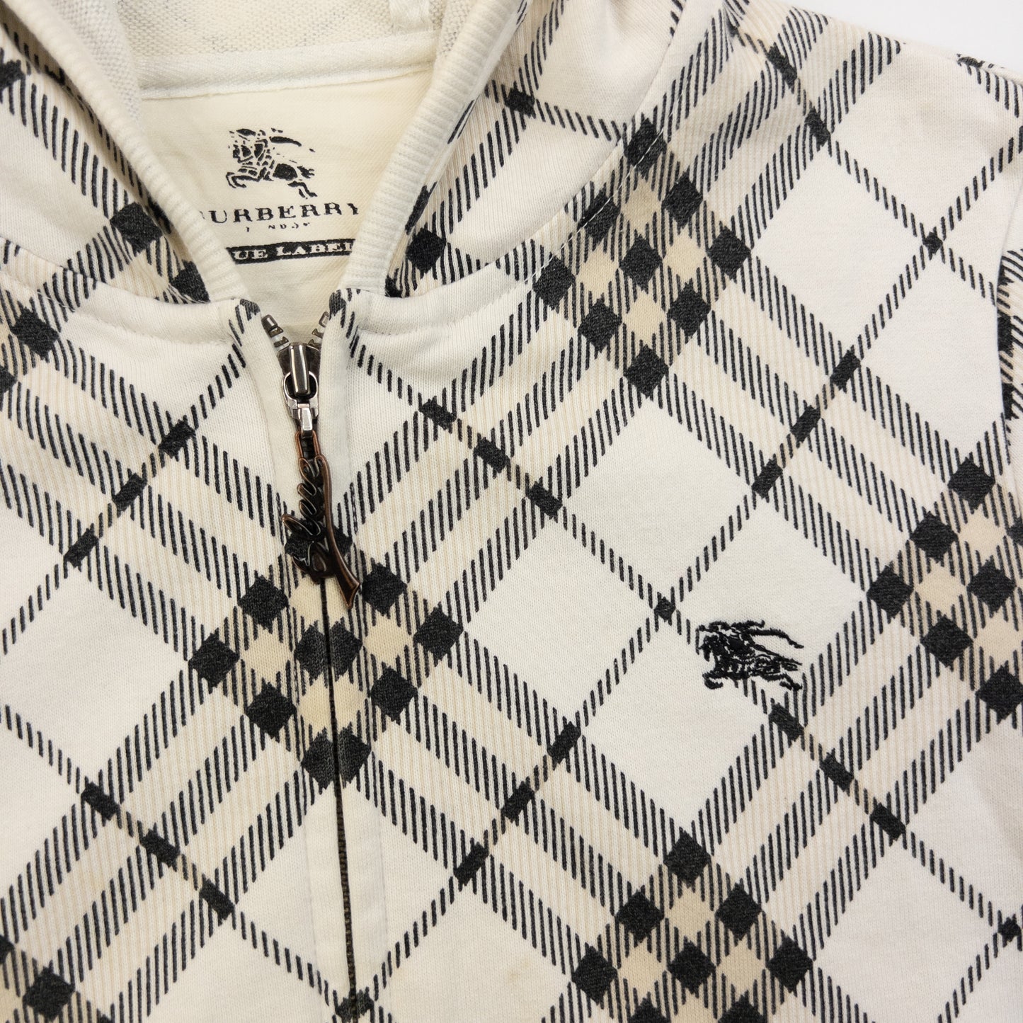 Vintage 2000s Burberry Blue Label Nova Check Zip Up Hoodie Womens Size S