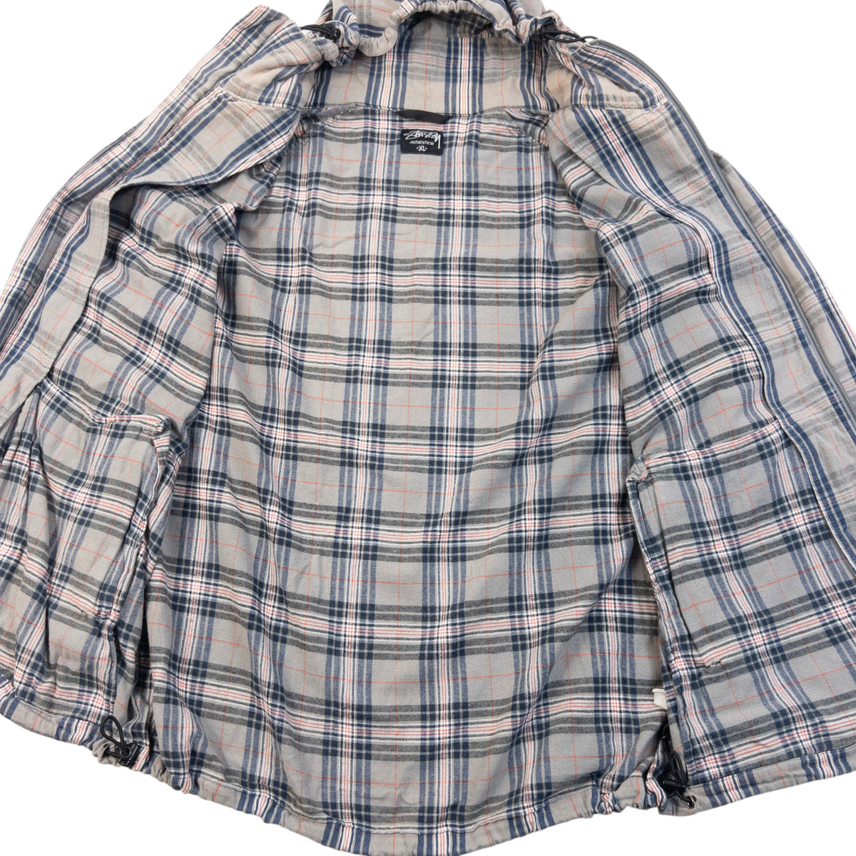 Vintage 2000s Stussy Checkered Zip Up Jacket Size L