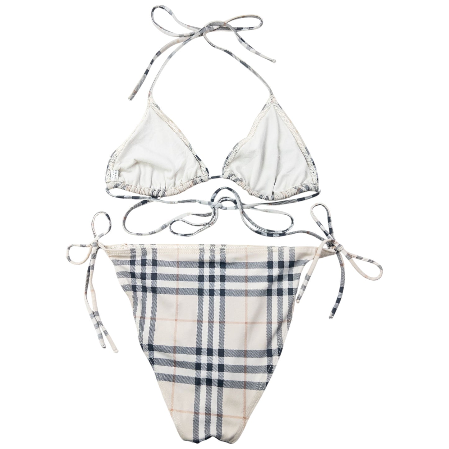 Vintage 2000s Burberry Nova Check Bikini Set Womens Size L