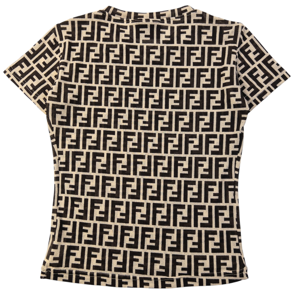 Vintage 90s Fendi Monogram Mesh T Shirt Womens Size S