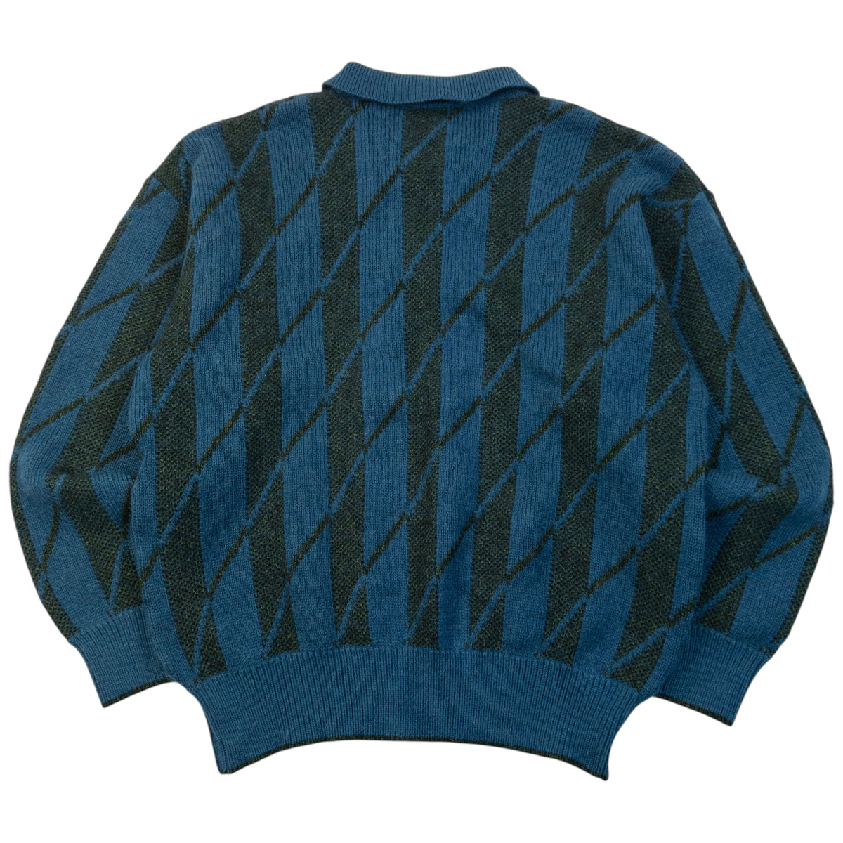 Vintage 80s YSL Yves Saint Laurent Knit Pattern Polo Jumper Size S