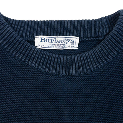 Vintage 90s Burberry Embroidered Knit Jumper Size L