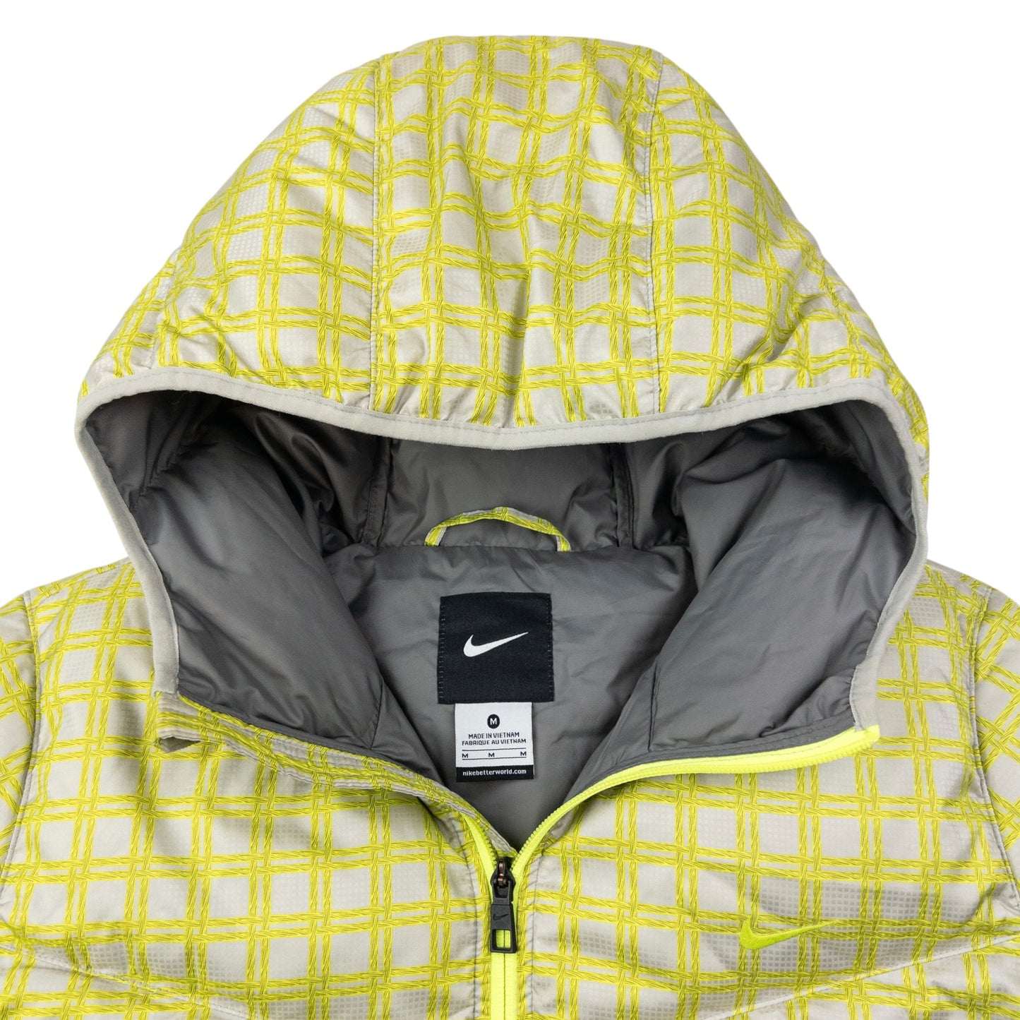 Vintage Nike Checkered Zip Up Puffer Jacket Size M