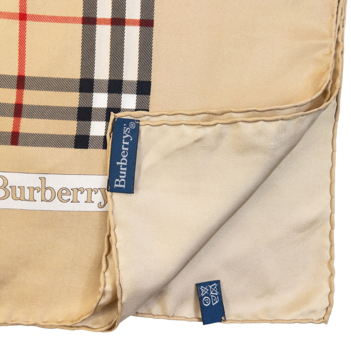 Vintage 90s Burberry Nova Check Silk Scarf