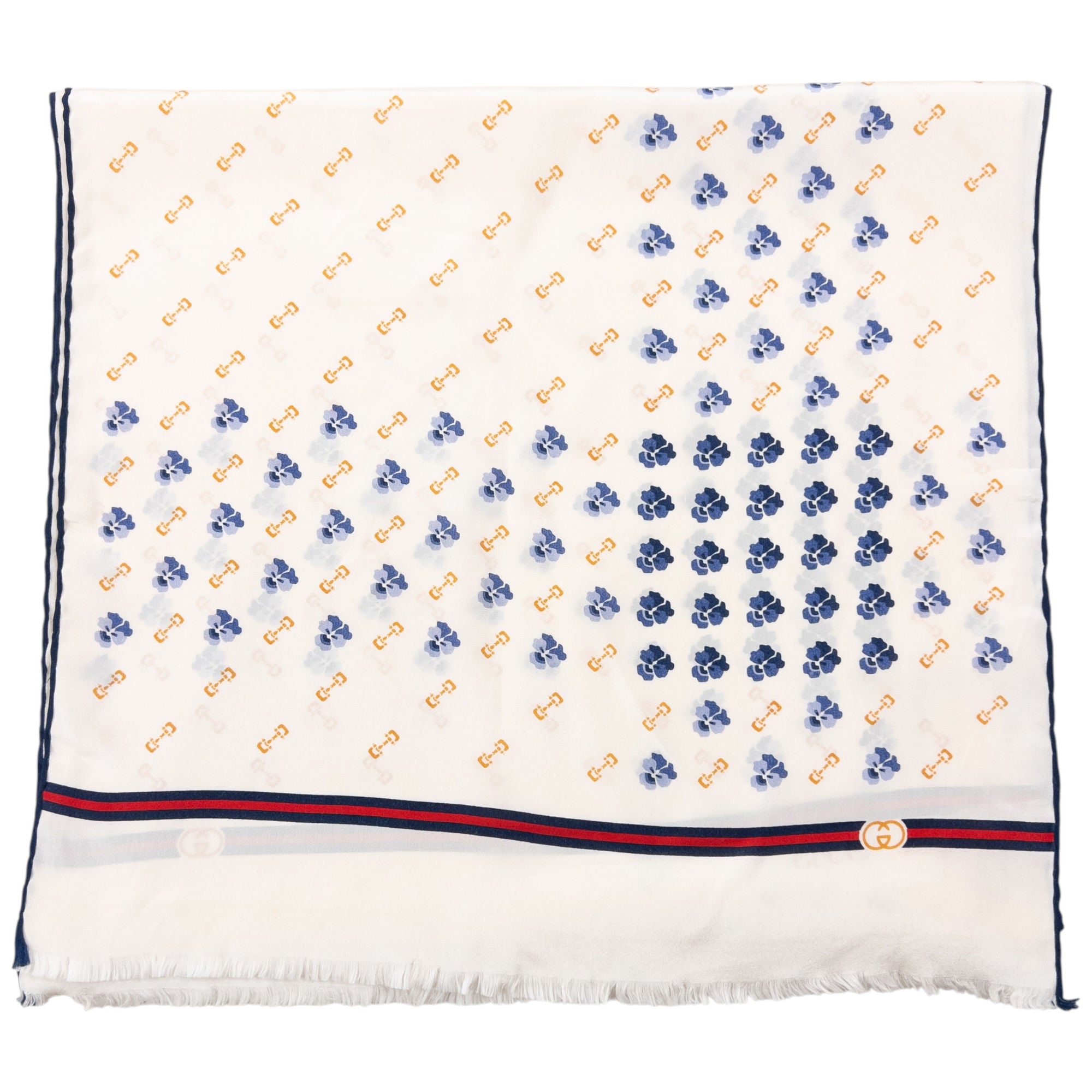 Vintage 80s Gucci Floral Silk Scarf