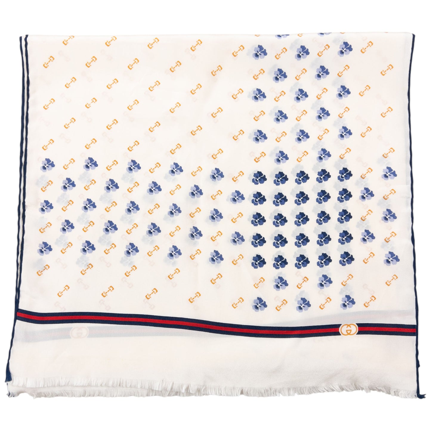 Vintage 80s Gucci Floral Silk Scarf