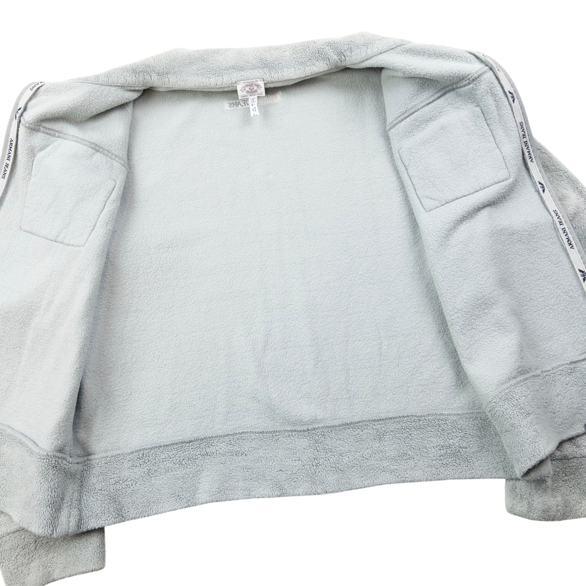 Vintage 90s Armani Jeans Cropped Fleece Jacket Womens Size M