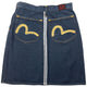 Vintage Evisu Double Gull Embroidered Japanese Denim Skirt Womens Size W26