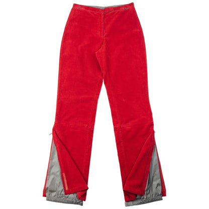 Vintage 2000s Prada Sport Layered Zip Cuff Corduroy Trousers Size W27