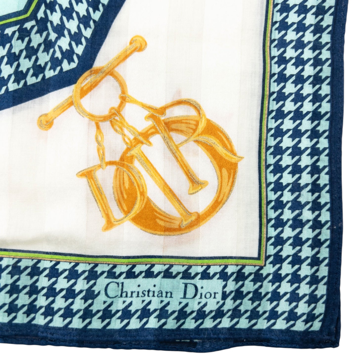 Vintage 90s Dior Houndstooth Silk Scarf
