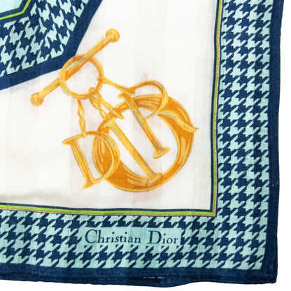 Vintage 90s Dior Houndstooth Silk Scarf