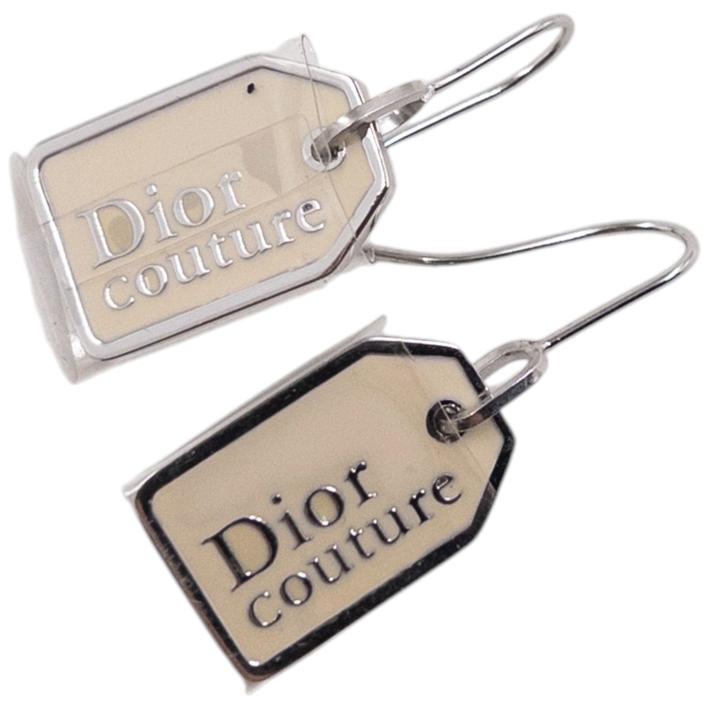 Vintage 2000s Dior By John Galliano Tag Earrings