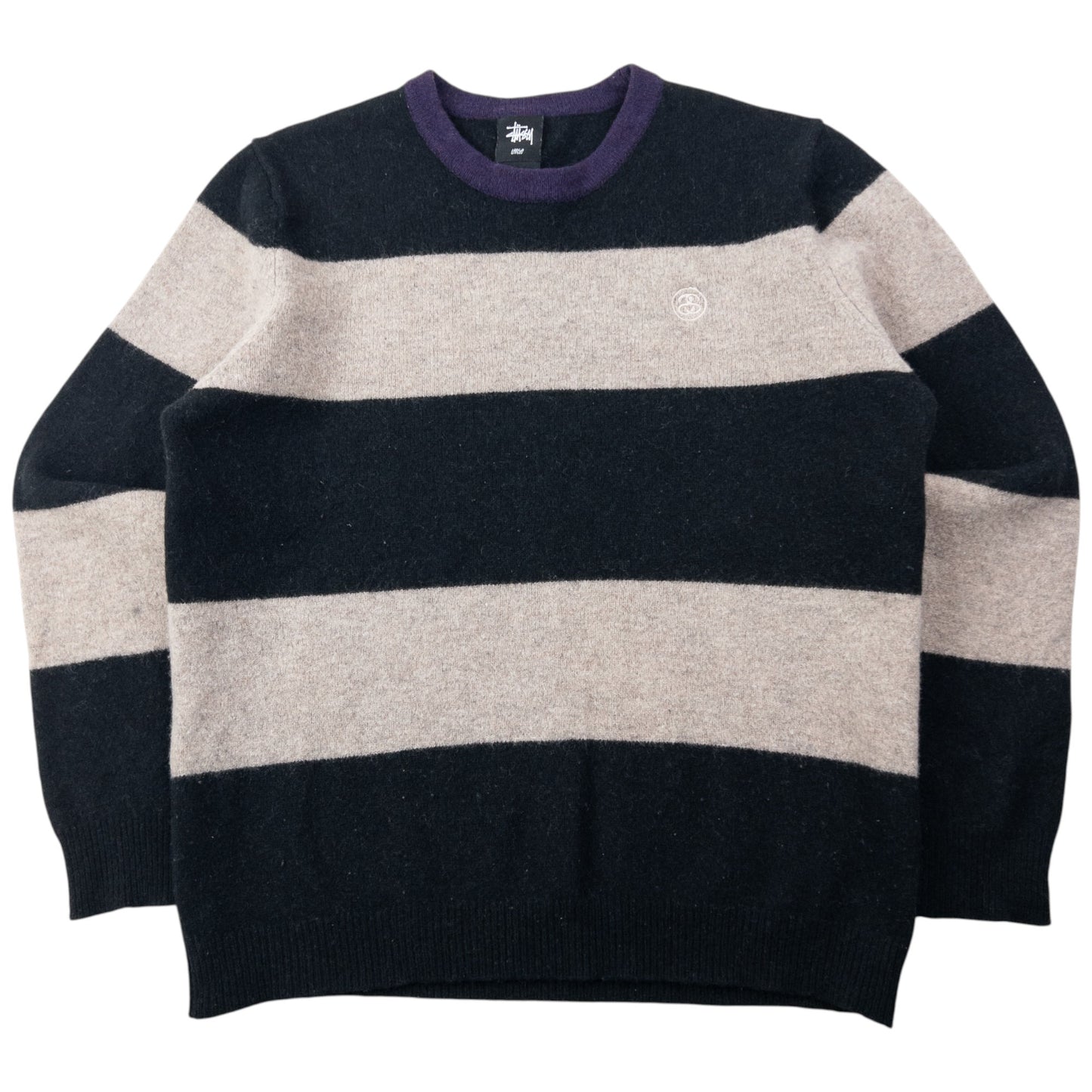 Vintage 2000s Stussy Striped Wool Jumper Size XS