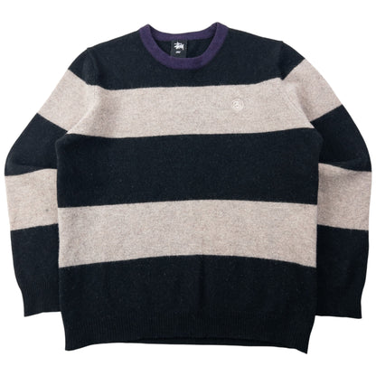Vintage 2000s Stussy Striped Wool Jumper Size XS