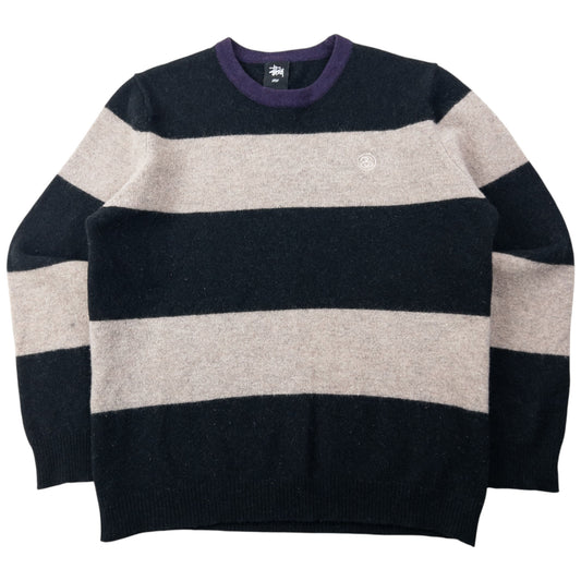 Vintage 2000s Stussy Striped Wool Jumper Size XS