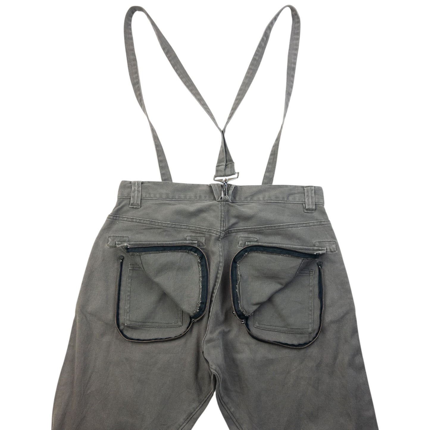 Vintage 2000s PPFM Curved Stacked Leg Denim Jeans With Suspenders Size W32