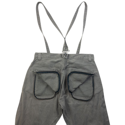 Vintage 2000s PPFM Curved Stacked Leg Denim Jeans With Suspenders Size W32