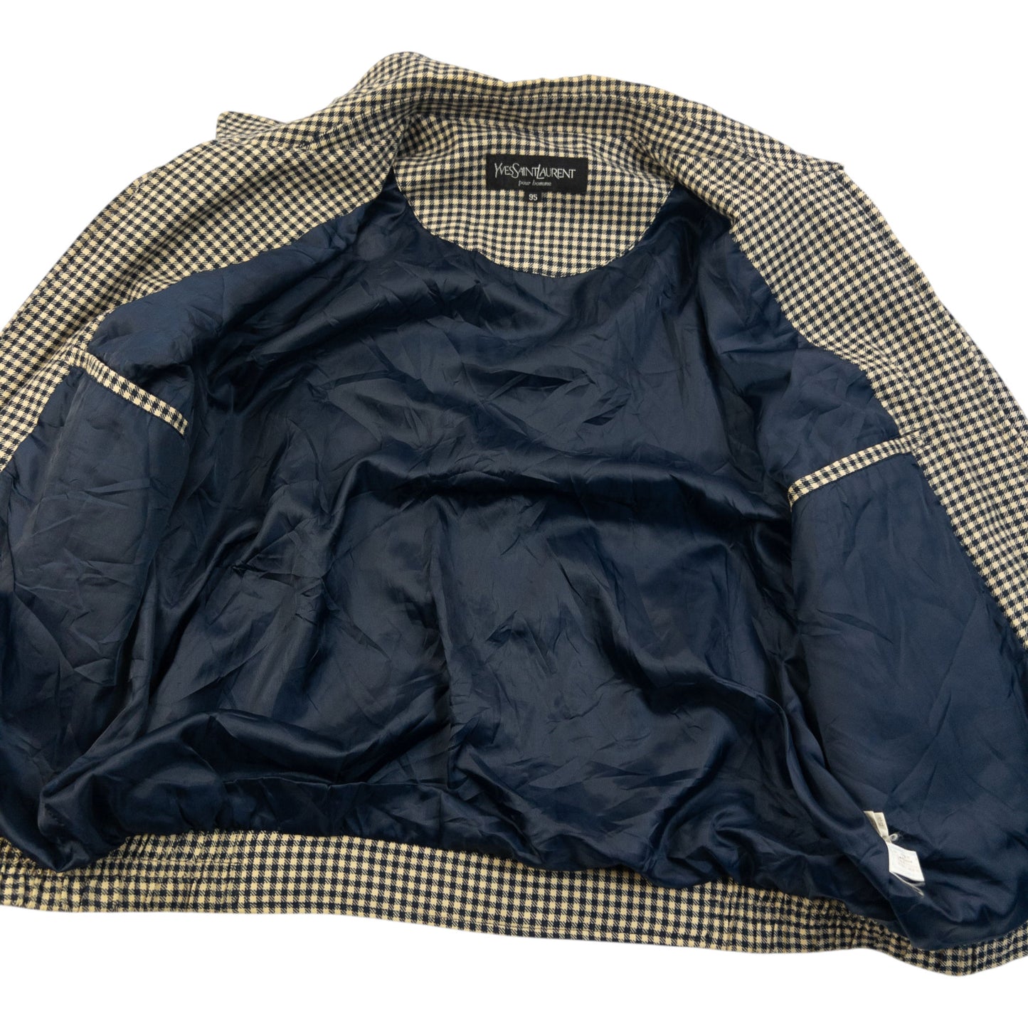 Vintage 90s YSL Yves Saint Laurent Checkered Harrington Jacket Size XS